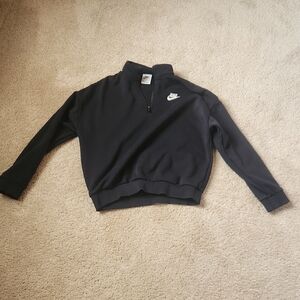 Youth Black Nike Collared Sweatshirt